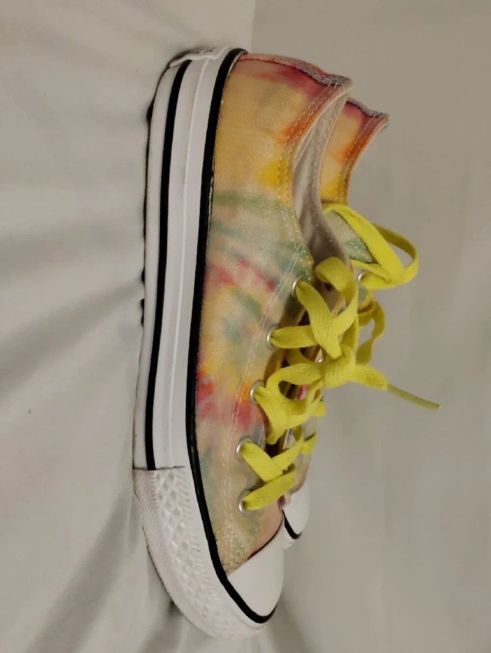 Converse Kids Tie-Dye Low Top Sneakers with Yellow Laces